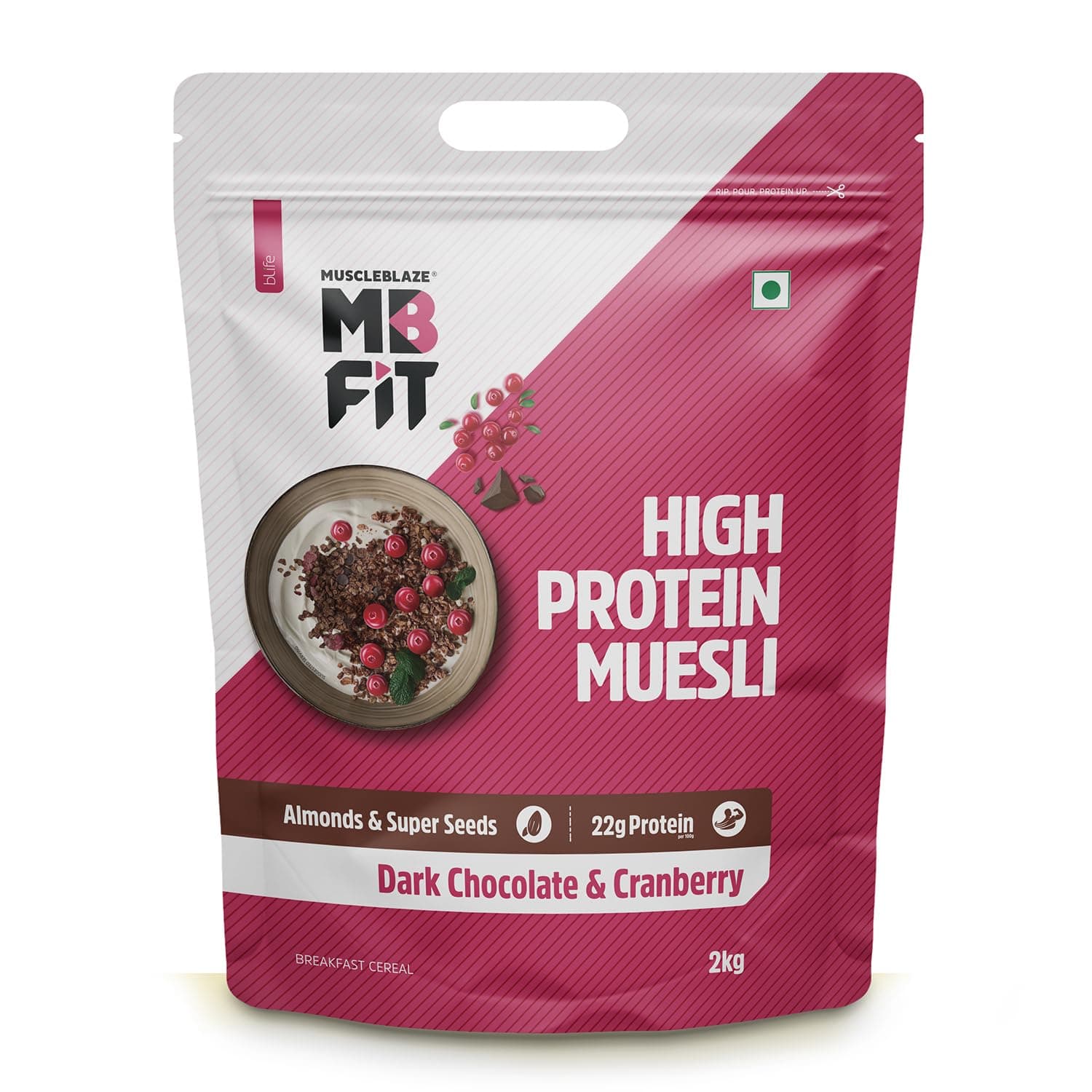 MuscleBlaze Fit High Protein Muesli - MUSCLEBL-cran