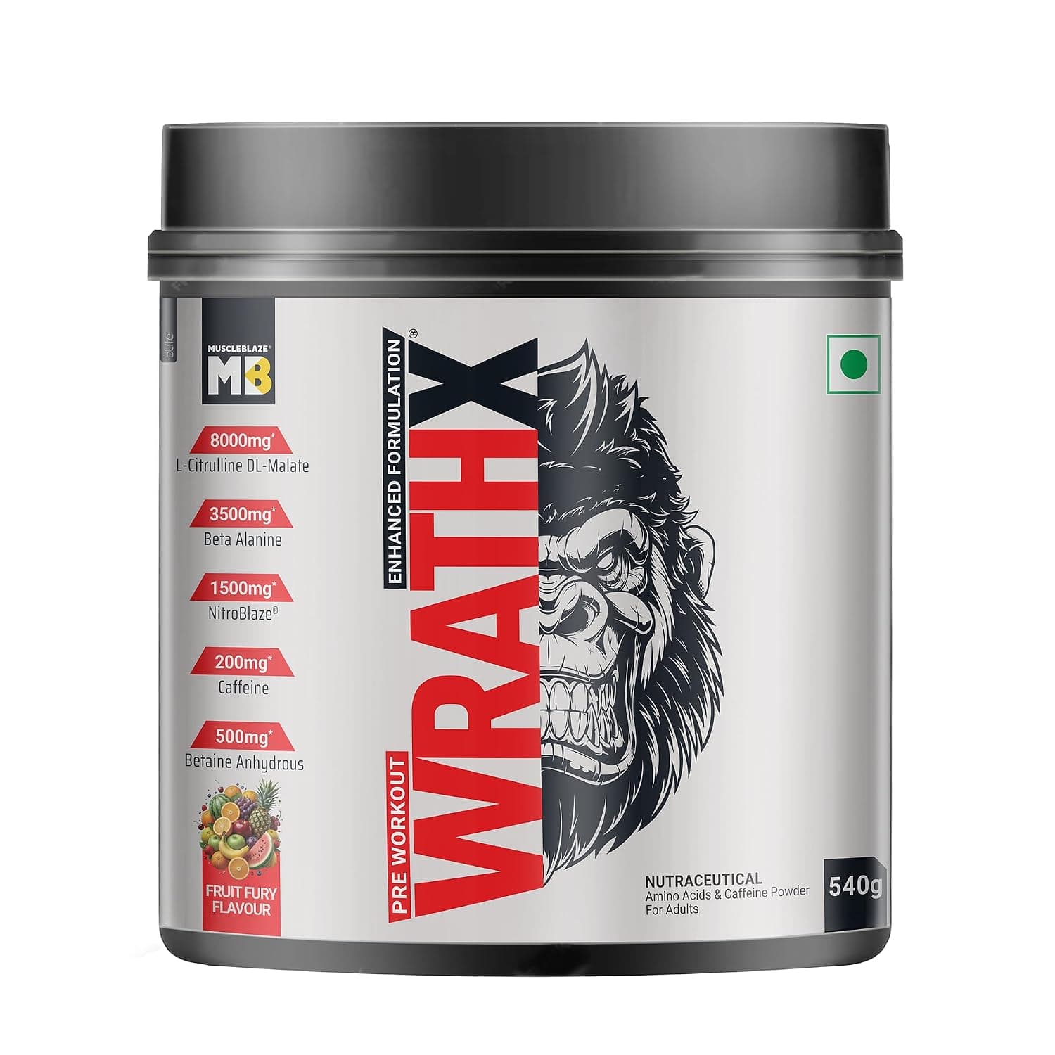 Pre Workout WrathX PUMP Powder - PRE-WORK-fruit