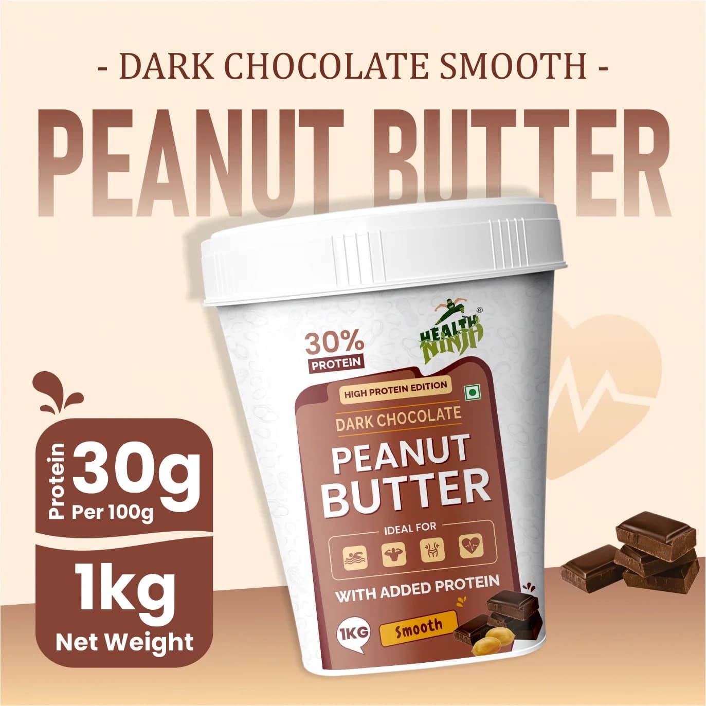 High Protein Peanut Butter - HN-PB-DARKSMOOTH-1KG