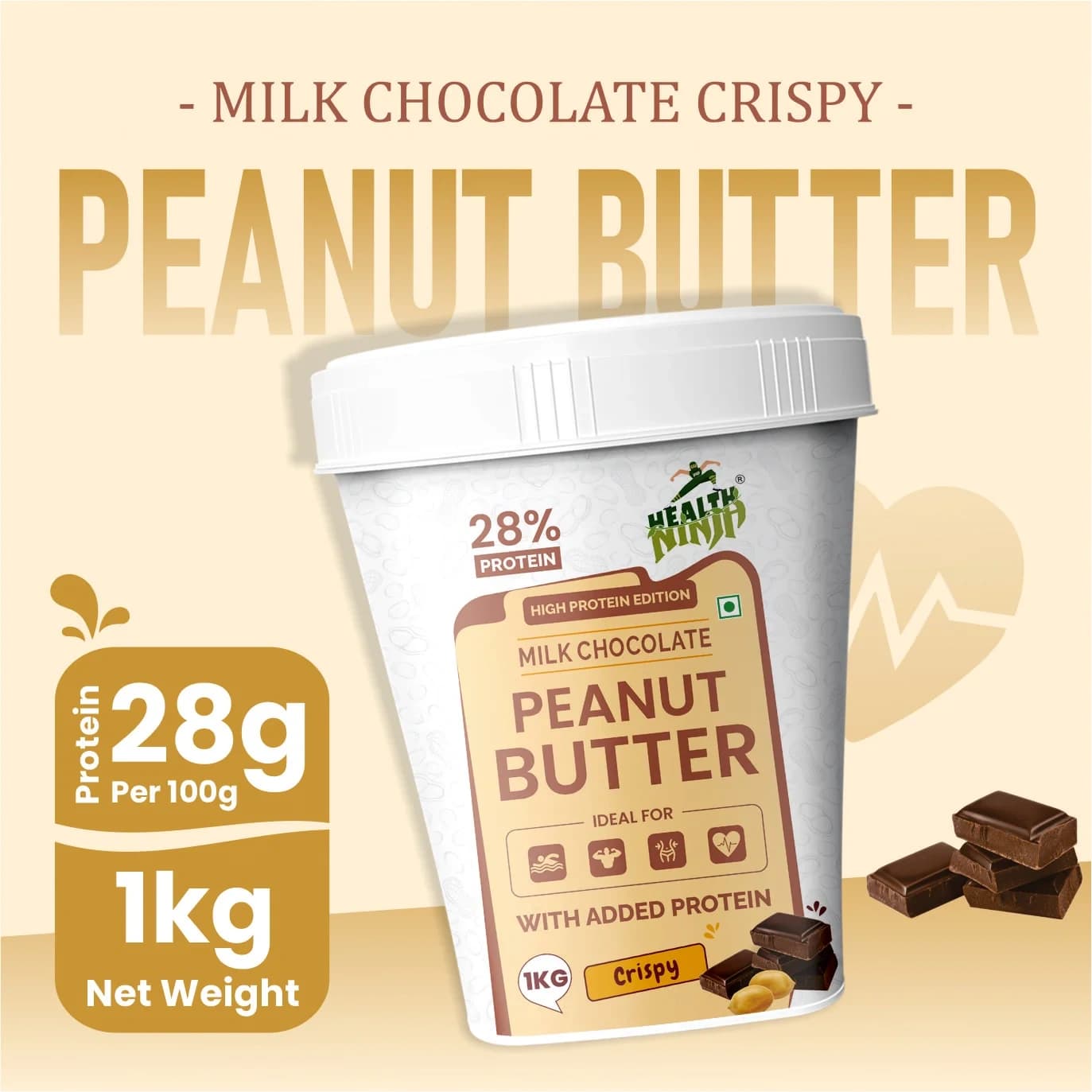 High Protein Peanut Butter - HN-PB-MILKCRISP-1KG